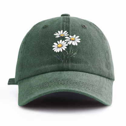 Flower Print Washed Baseball Cap For Adults, Minimalist Retro Style Casual Soft