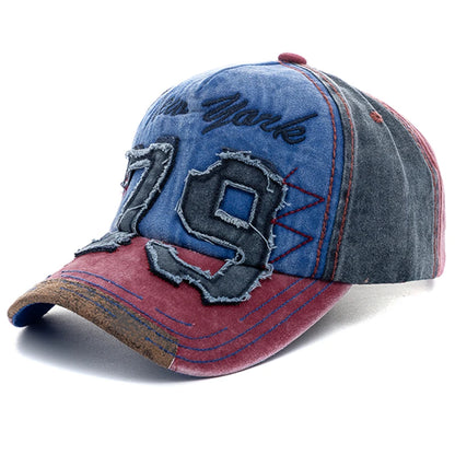 New Unisex Washed Cotton Cap Letter Embroidery Vintage Baseball Cap