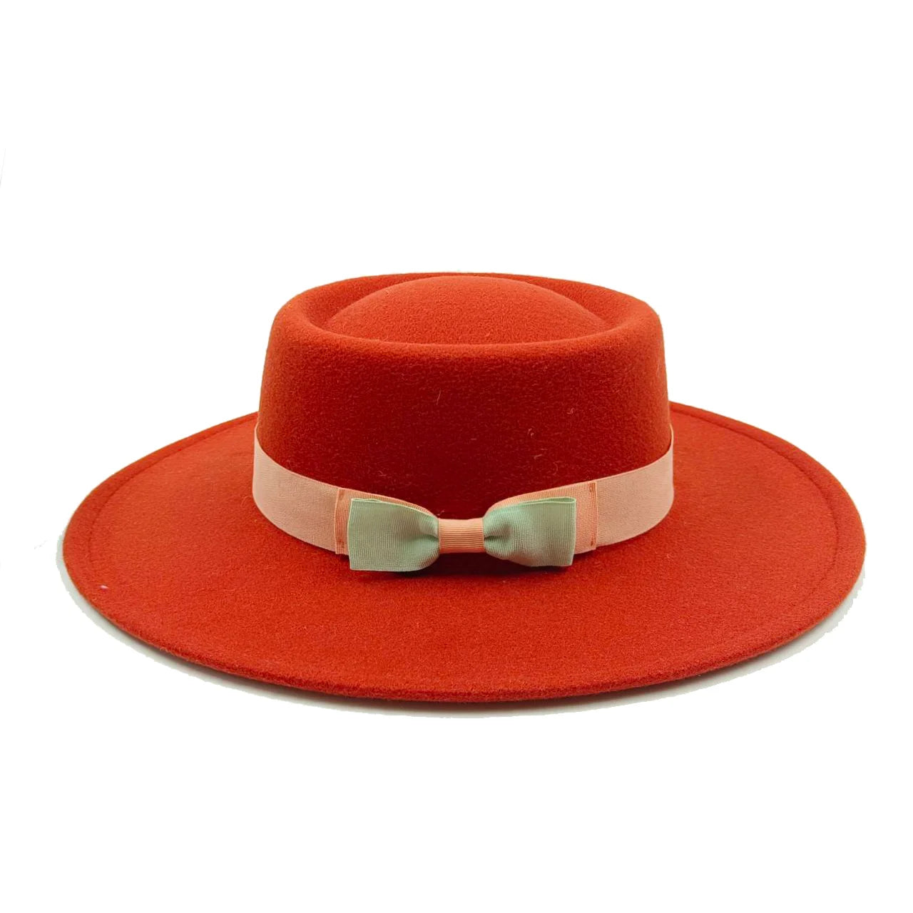 New Oversized Edge Flat Top Hat Retro French Felt Hat