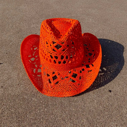 Summer Straw Cowboy Hat Hollow Woven Straw Hat