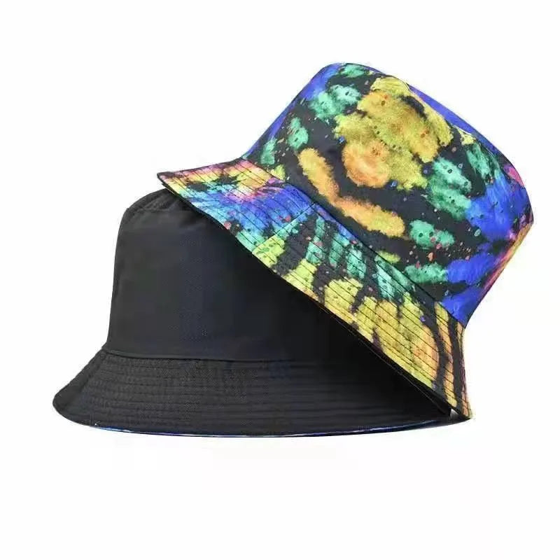 Street Graffiti Men's Bucket Hat Double-Sided Hip Hop Outdoor