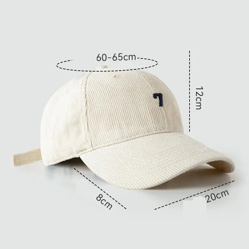 Winter 60-65cm Large Size Corduroy Baseball Cap For Men Women