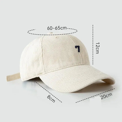 Winter 60-65cm Large Size Corduroy Baseball Cap For Men Women