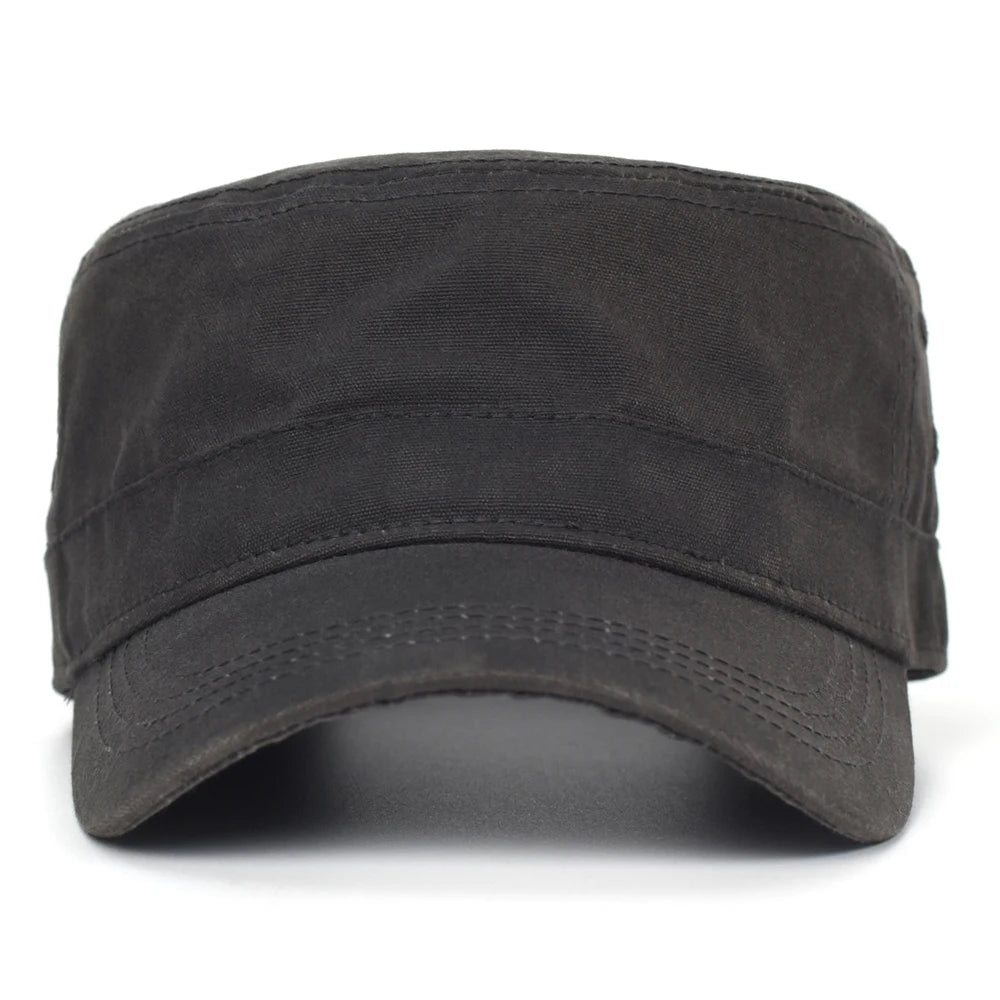 Waxed Canvas Cotton Military Caps Men Waterproof Cadet Army Cap Unique Design