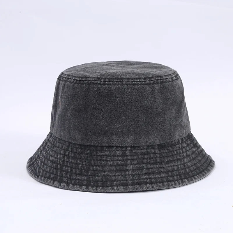 Bucket Hat Washed Denim Cap Men Panama Hats