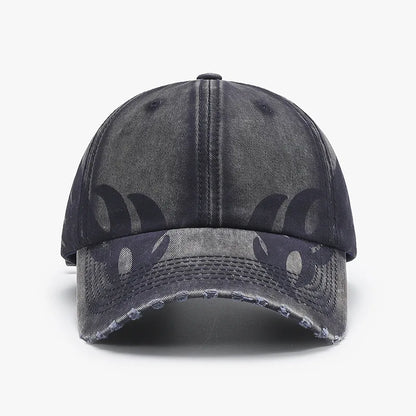 Unique Versatile Fashion Japanese Retro Washed Mixed-Color Ripped Baseball Cap