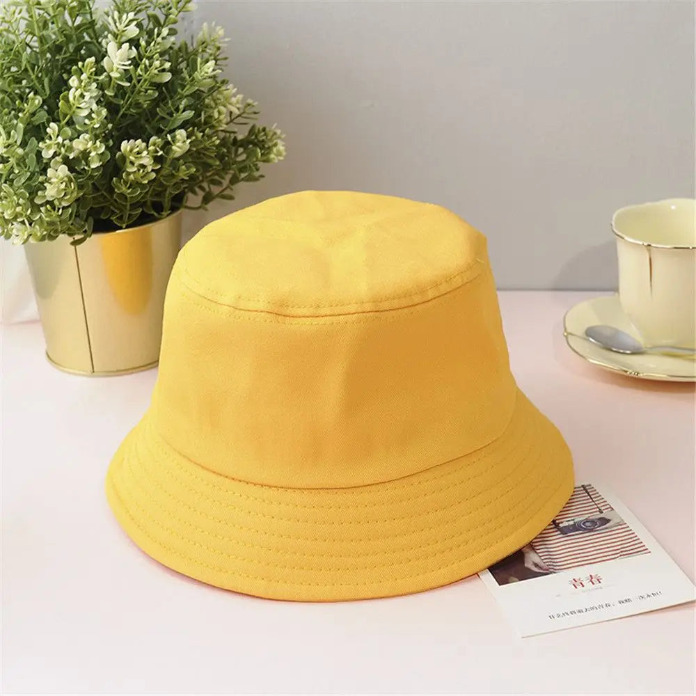 Cotton Summer Foldable Bucket Hat Unisex Women Outdoor Sunscreen Hat