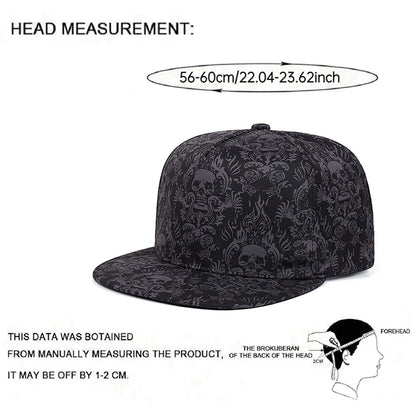 Baseball Hat Full Skull Print Street Hip Hop Hat Outdoor Daily Decoration Hat