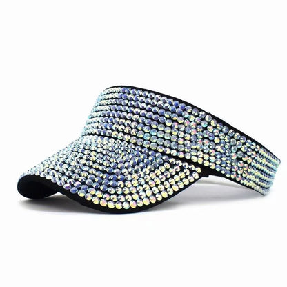 Rhinestone Empty Top Cap Casual Women Sun Visor