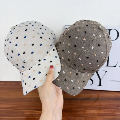 Retro Embroidered Colorful Dot Baseball Cap
