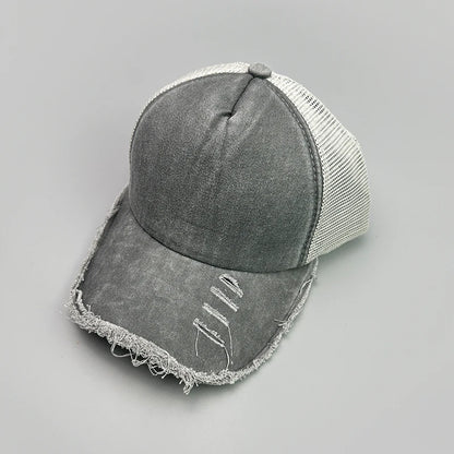 Mesh Solid Rotten Edged Baseball Hats