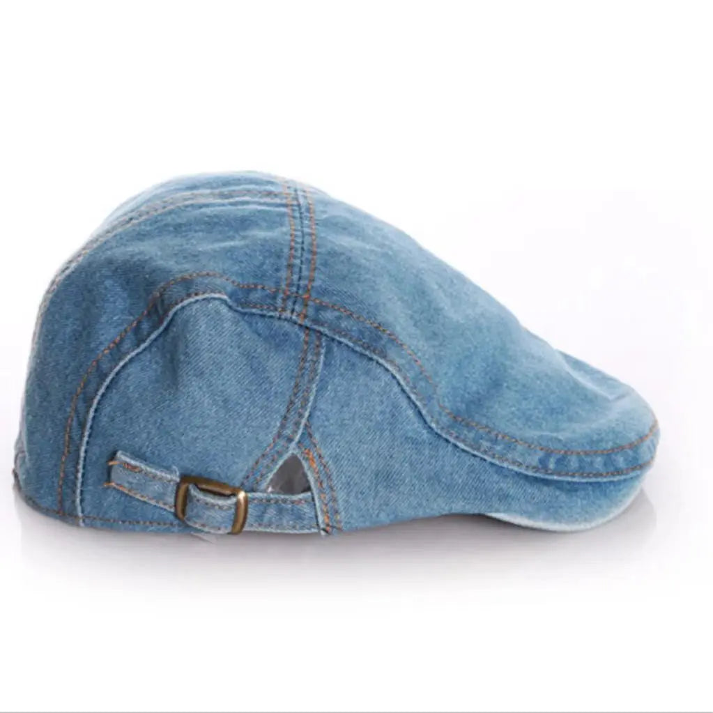 Adjustable Unisex Kids Denim Beret Hat