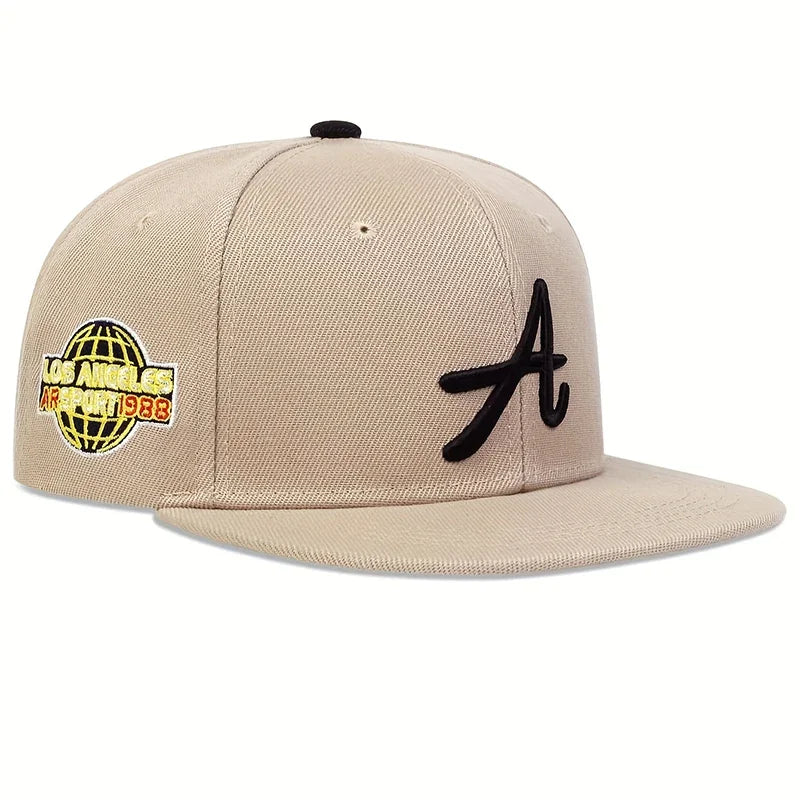 Unisex A Letter Embroidery Side Earth Hip-hop Hats Spring Autumn Outdoor Snapback Caps