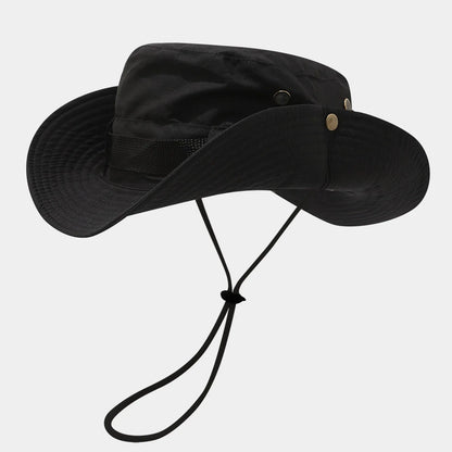 Drawstring Wide Brim Fisherman Hat Men's and Women's Summer