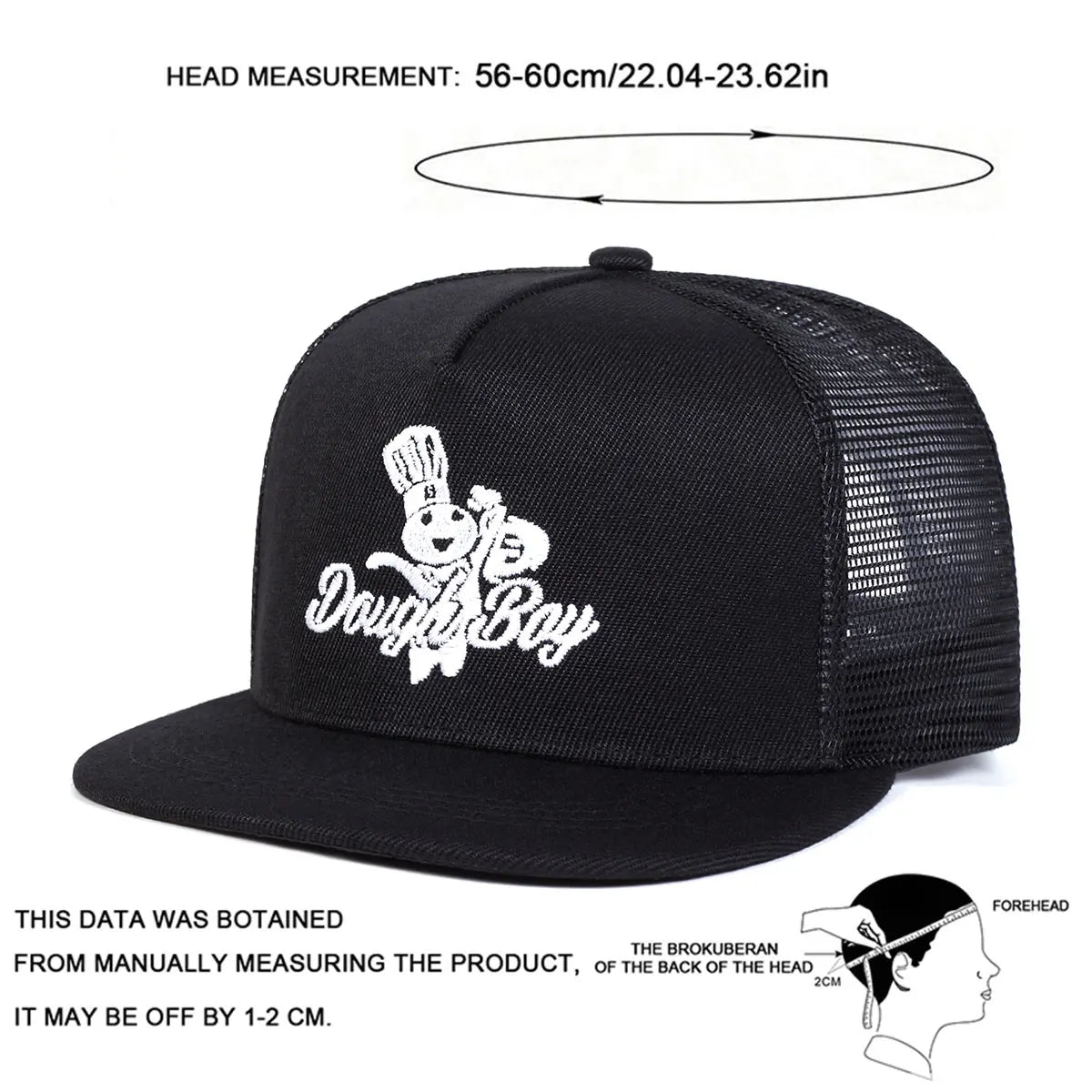 Unisex Daugh Boy Letter Embroidery Hip-Hop Net Hats