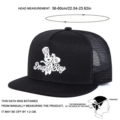 Unisex Daugh Boy Letter Embroidery Hip-Hop Net Hats