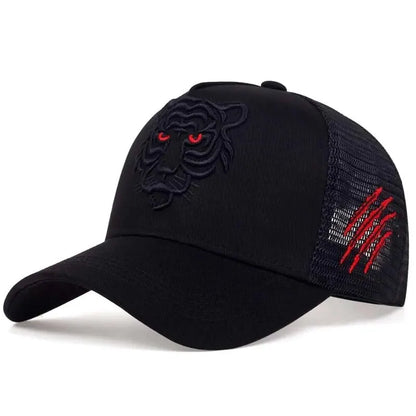 Unisex Tiger Head Embroidery Baseball Caps Adjustable Casual Hats
