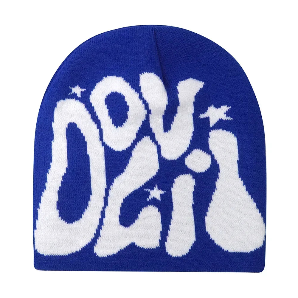Y2K Letter Knitted Winter Autumn Beanie Cap Men Women