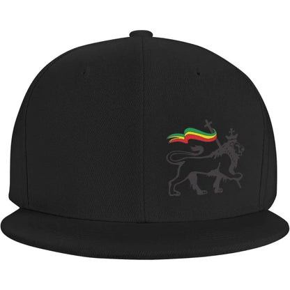 Rasta Lion Of Judah Flat Brim Baseball Cap