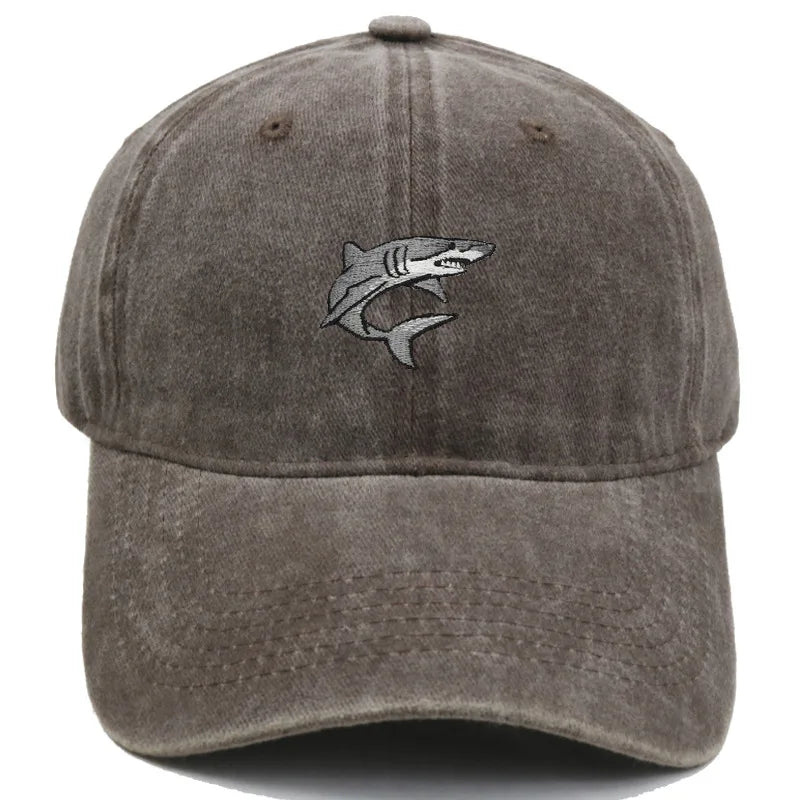 Shark Embroidery Design Baseball Cap