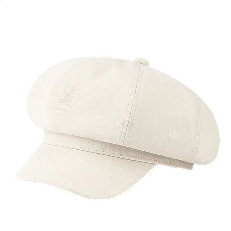 New Spring Autumn Octagonal Cap Women, Wide Brim Fashion Painter Hat Peaked Cap