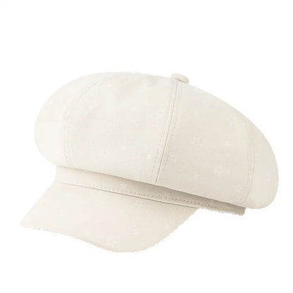 New Spring Autumn Octagonal Cap Women, Wide Brim Fashion Painter Hat Peaked Cap