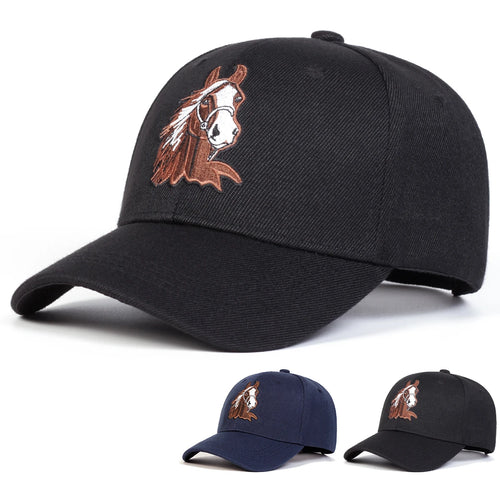 Unisex Horse Embroidery Baseball Caps Spring Autumn Outdoor Adjustable