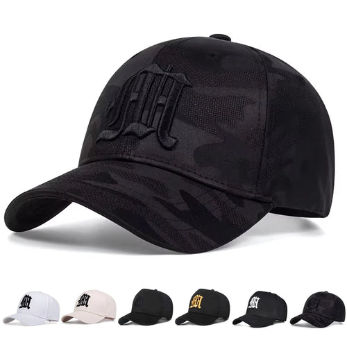 Fashion Gothic Letter M Embroidery Baseball Caps Autumn Outdoor Adjustable Casual Hats Sunscreen Hat Sports Cap