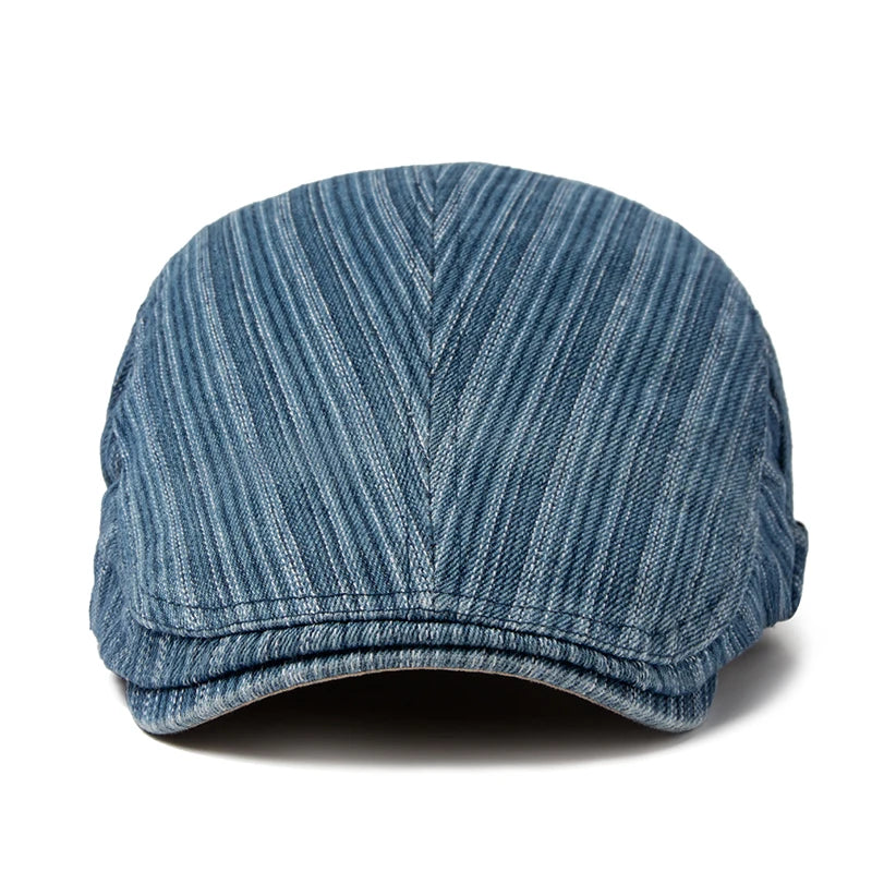 Men Women Berets Fashion Stripes Jeans Newsboy Hat