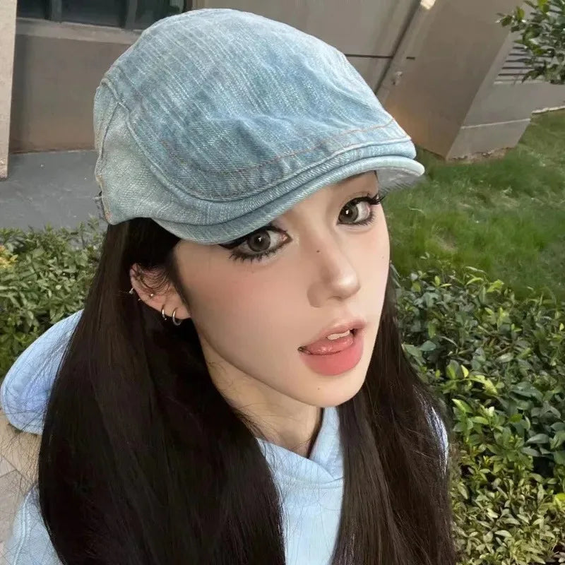 Unisex Plaid Vintage Beret Hats For Men Women British Painters Beret Cap