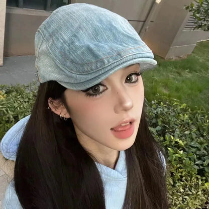 Unisex Plaid Vintage Beret Hats For Men Women British Painters Beret Cap