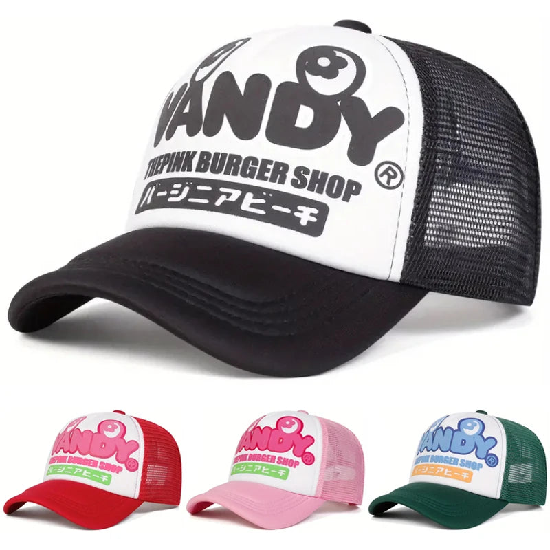 Net Cap Vandy Japanese Printed Fashion Street Hip Hop Hat Outdoor Leisure Daily Sunshade Hat Unisex Baseball Hat