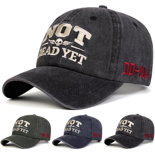 Unisex Not Dead Yet Embroidery Wash Baseball Caps Spring Autumn
