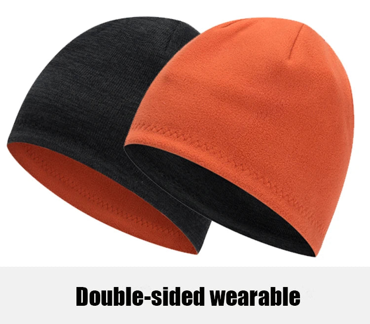 Men's Trendy Warm Ski Beanie Hat Women's New Outdoor Fashion Double-Sided