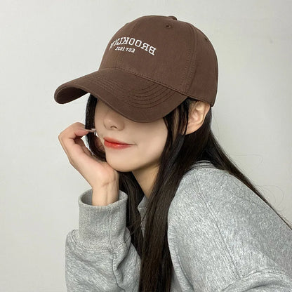Soft Cotton Letters Baseball Cap For Women Men Retro Embroidery