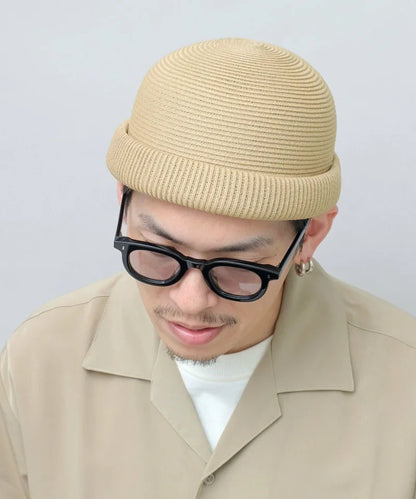Japanese Simple Blade Roll Cap Beanies Landlord Hat