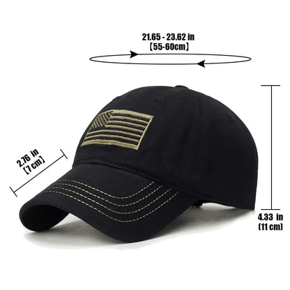 American Flag Embroidered Cotton Adjustable Soft Top Baseball Cap