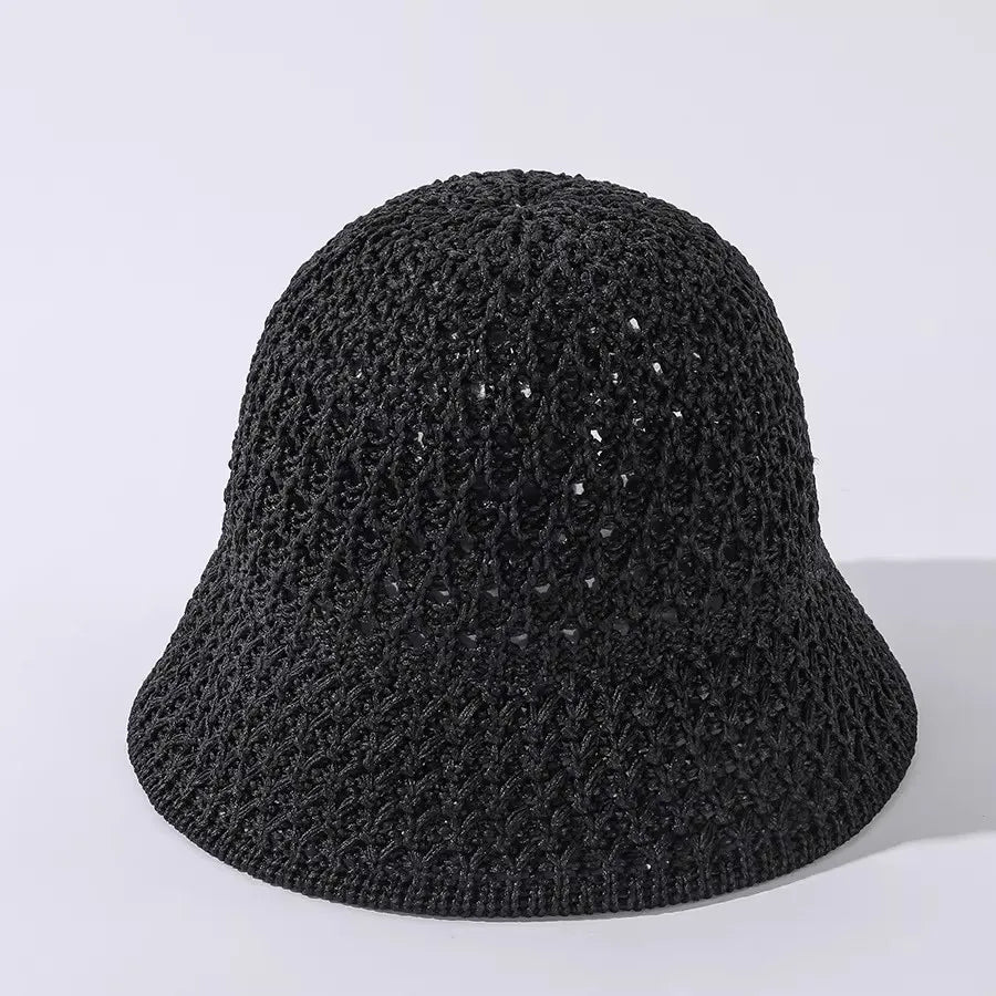 Breathable Summer Hollow Out Knitted Bucket Hats