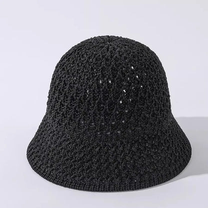 Breathable Summer Hollow Out Knitted Bucket Hats