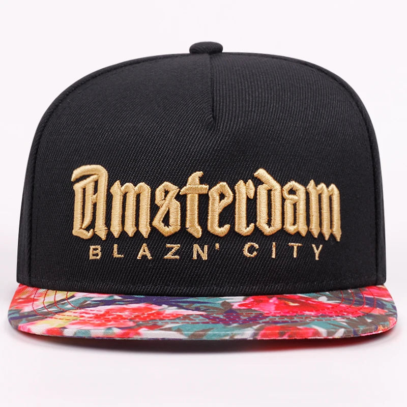 Blazin City Embroidered Flat Edge Hat Men's Trendy Street Hip Hop Hat Women's