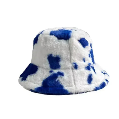 Winter Rabbit Plush Fisherman Hats Women Girl Bucket Hat