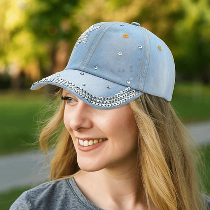 Fashion Shiny Denim Baseball Cap