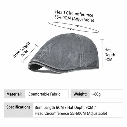 Side Letter Sticker Newsboy Cap Cotton Solid Color Duckbill Hats