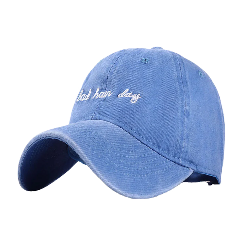 Fashion Bad Hair Day Letter Embroidery Wash Cotton Baseball Cap