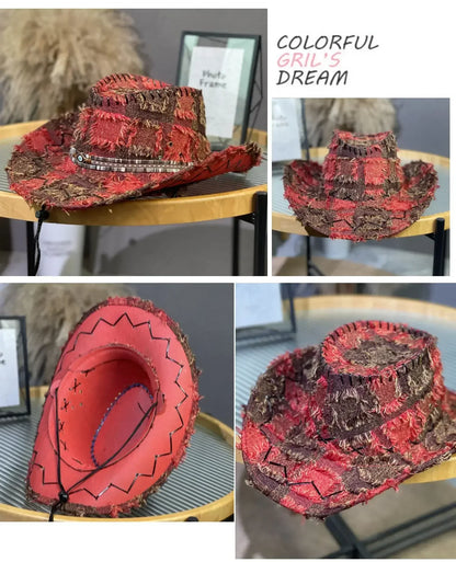 Vintage Cowboy Hat UPF 50+ - Western Wide Brim Sun Hat