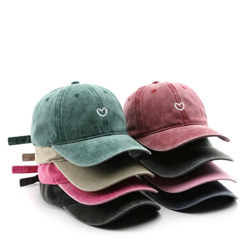 Four Seasons Cotton Love Embroidery Casquette Baseball Cap