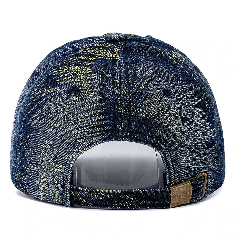 New Style Unisex Cap Tear Style Hole Vintage Starry Sky Pattern Baseball Caps