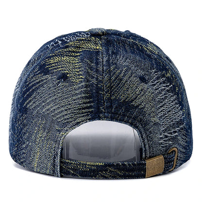 New Style Unisex Cap Tear Style Hole Vintage Starry Sky Pattern Baseball Caps