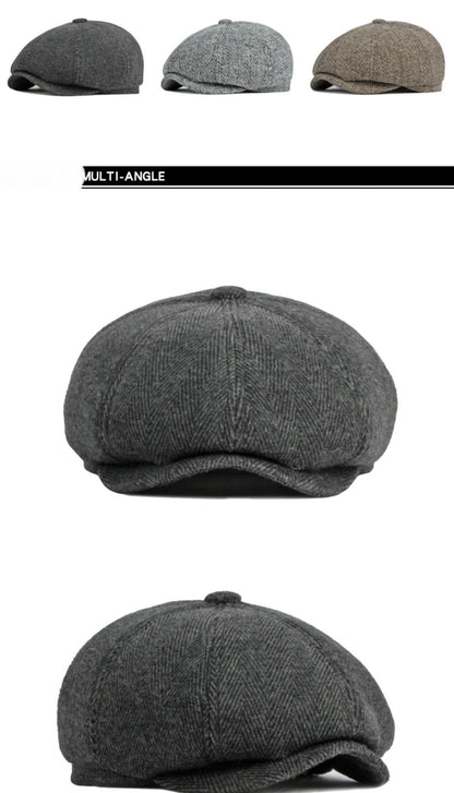 Men Berets Autumn Winter Cap Hat Thick Warm Men Beret Cap Male Vintage