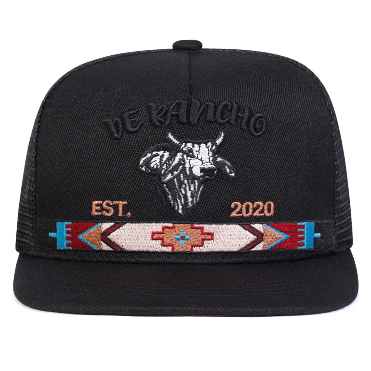 Unisex Bullhead Letter Embroidery Hip-hop Net Hats Spring Summer